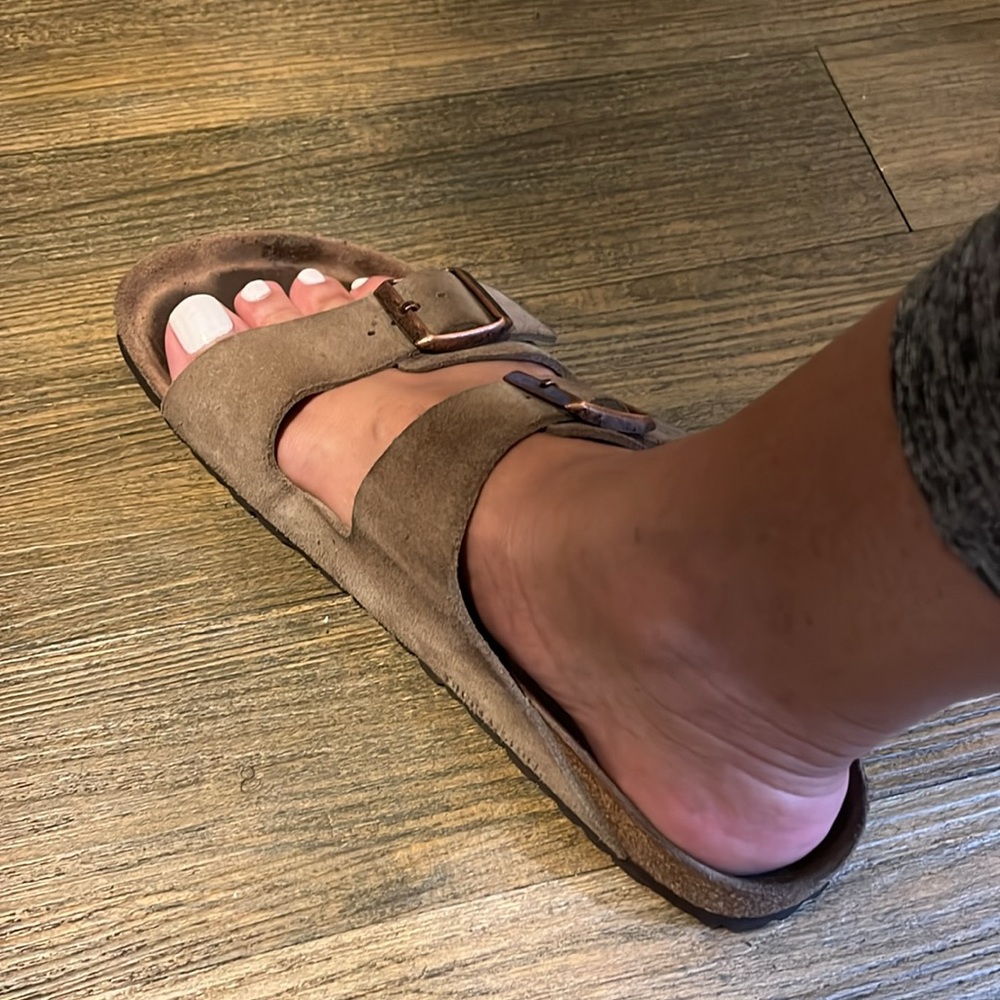 Birkenstock Tan Suede Arizona Slides Sz. 42 (W10/10.5) - Picture 6 of 6